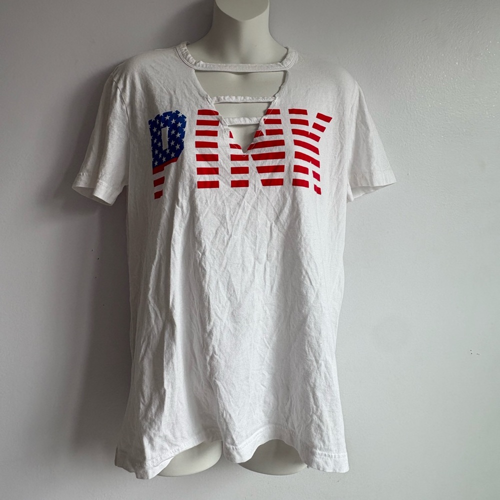 Victoria’s Secret PINK Y2K Patriotic Campus Tee